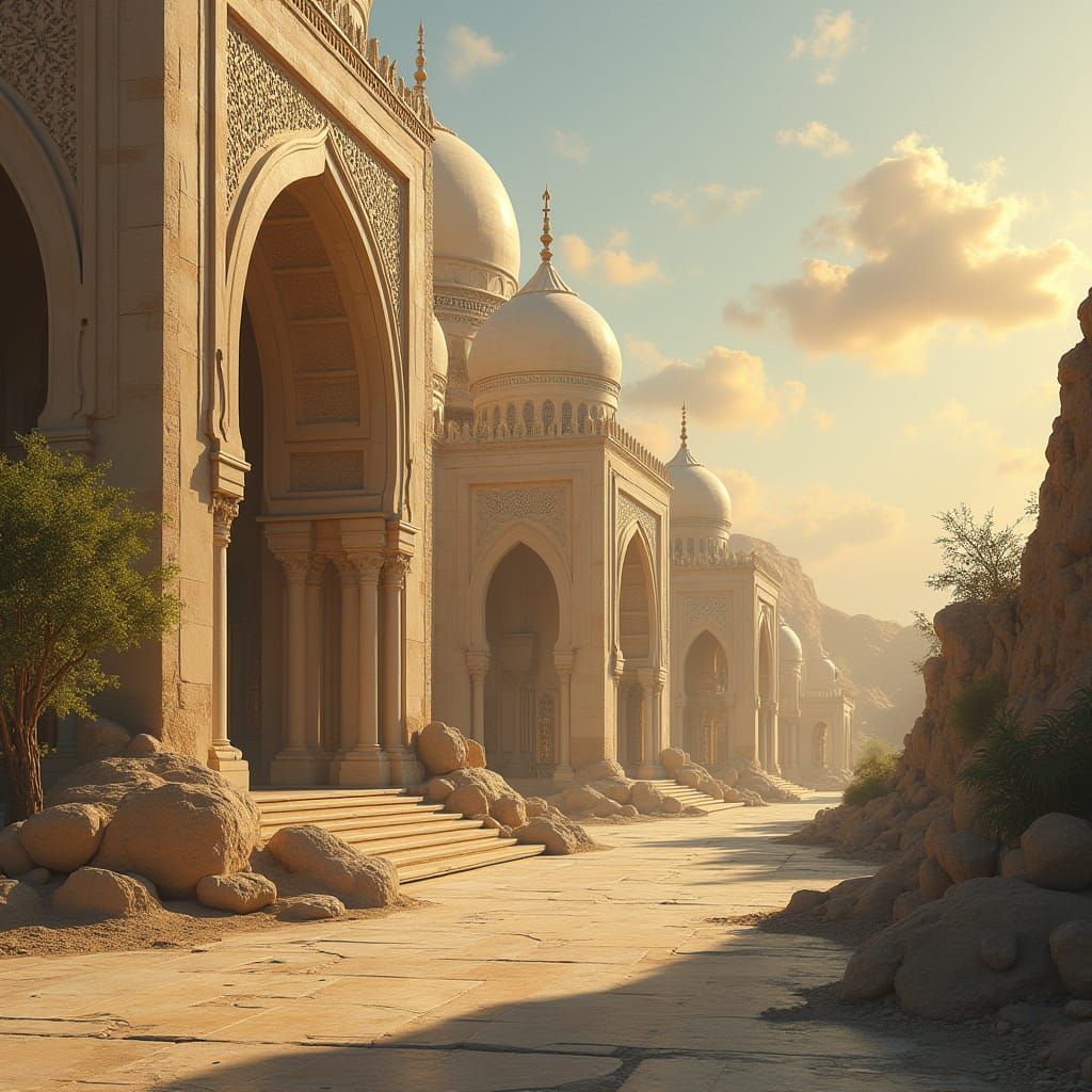 Islamic Architecture in Majestic Golden Light