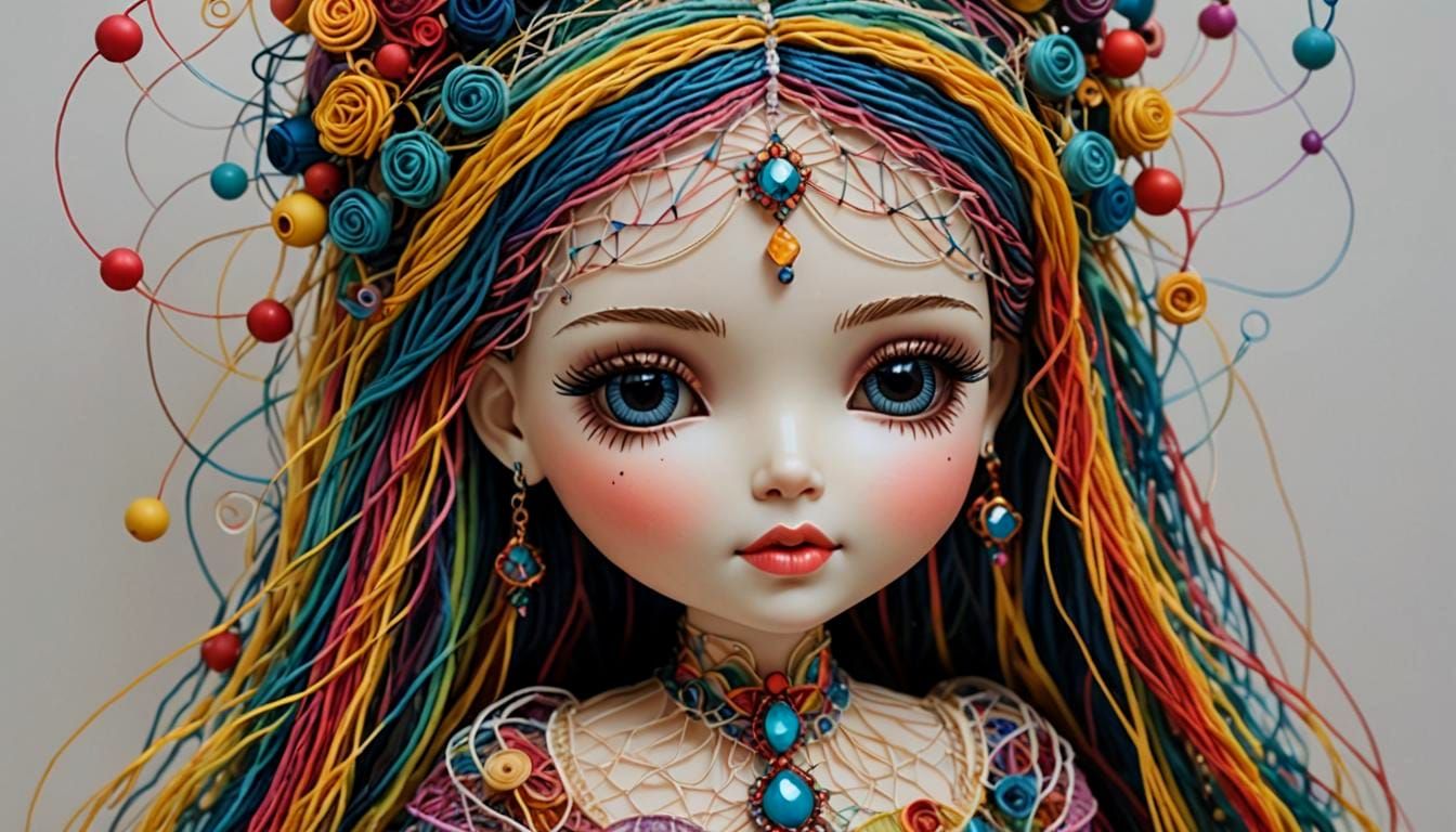 Whimsical String Doll Princess in Fantasy Aesthetic
