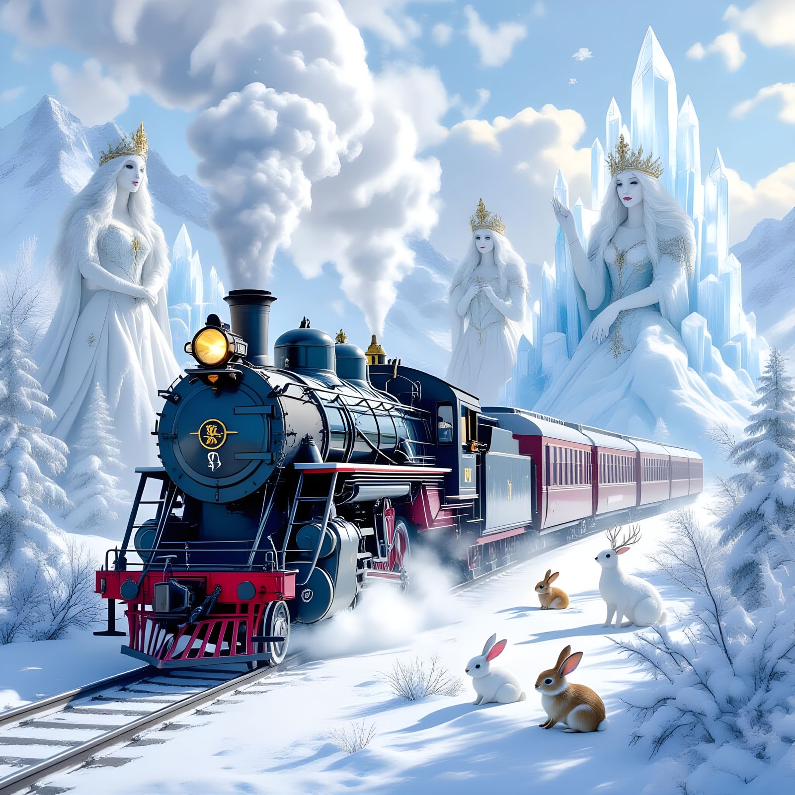 Nordic Steam Train Race with Ice Elves