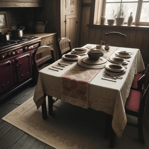 Cozy Russian Peasant Home with Cat on Stove