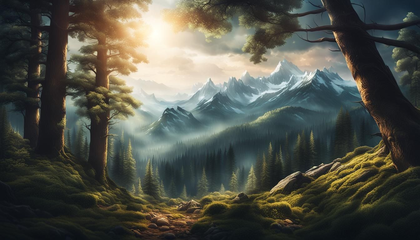 Cinematic Mountain Forest with Dynamic Lighting