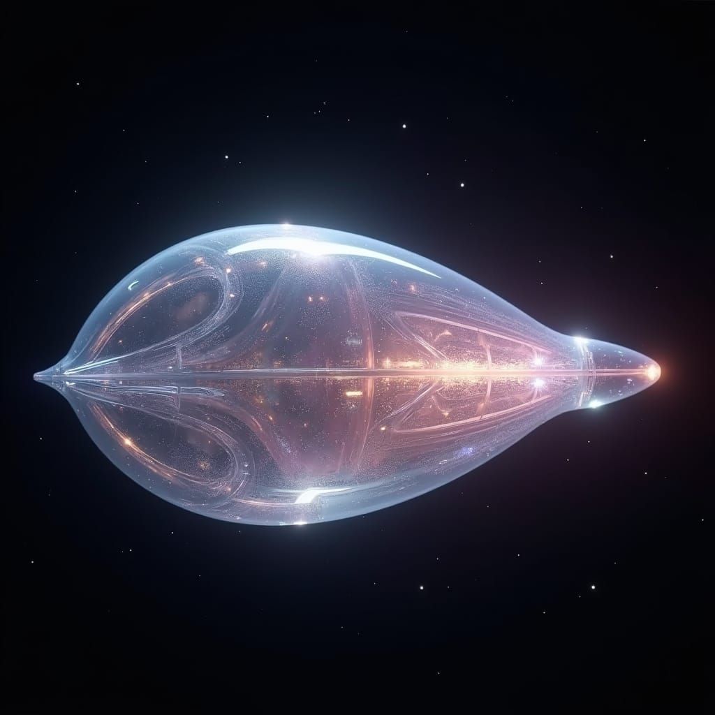 Iridescent Spaceship Orb in Deep Space