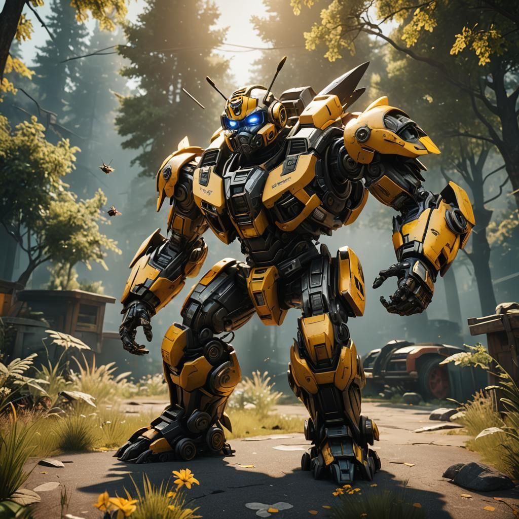 Bumblebee Transformer Rendered with Dynamic Lighting