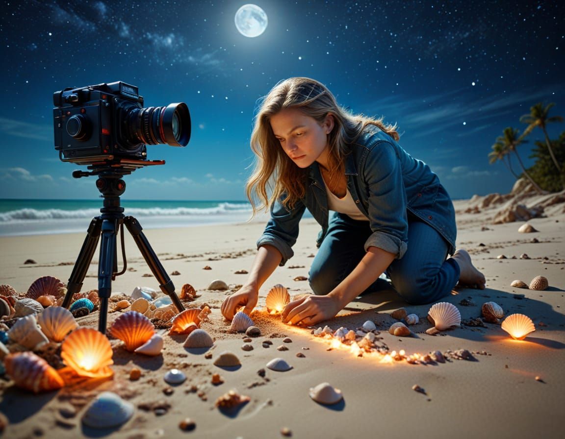 Photographer at Work: Vibrant Studio Concept Art