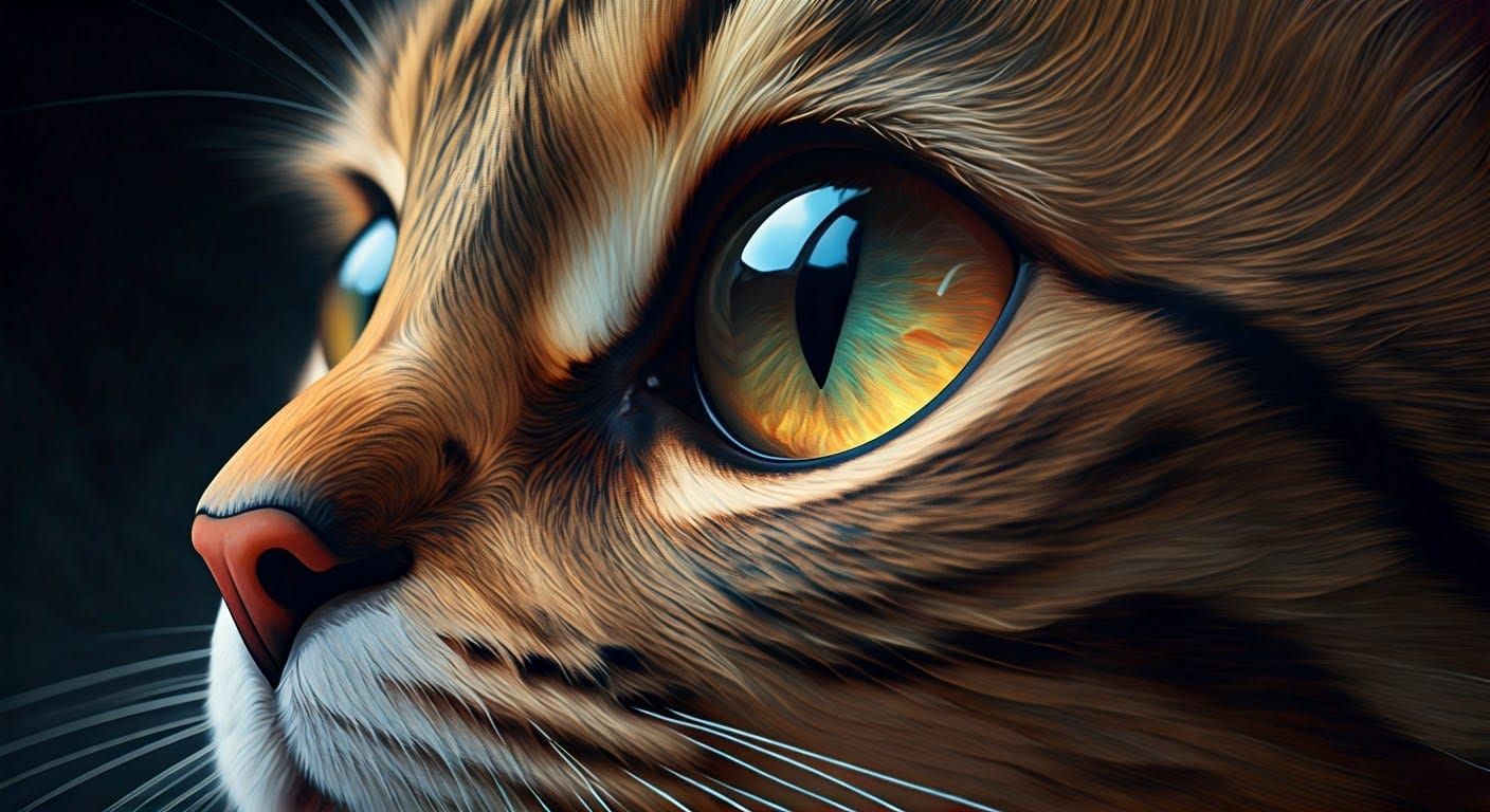 Hyperrealistic Cat Eye Close-Up: Digital Art