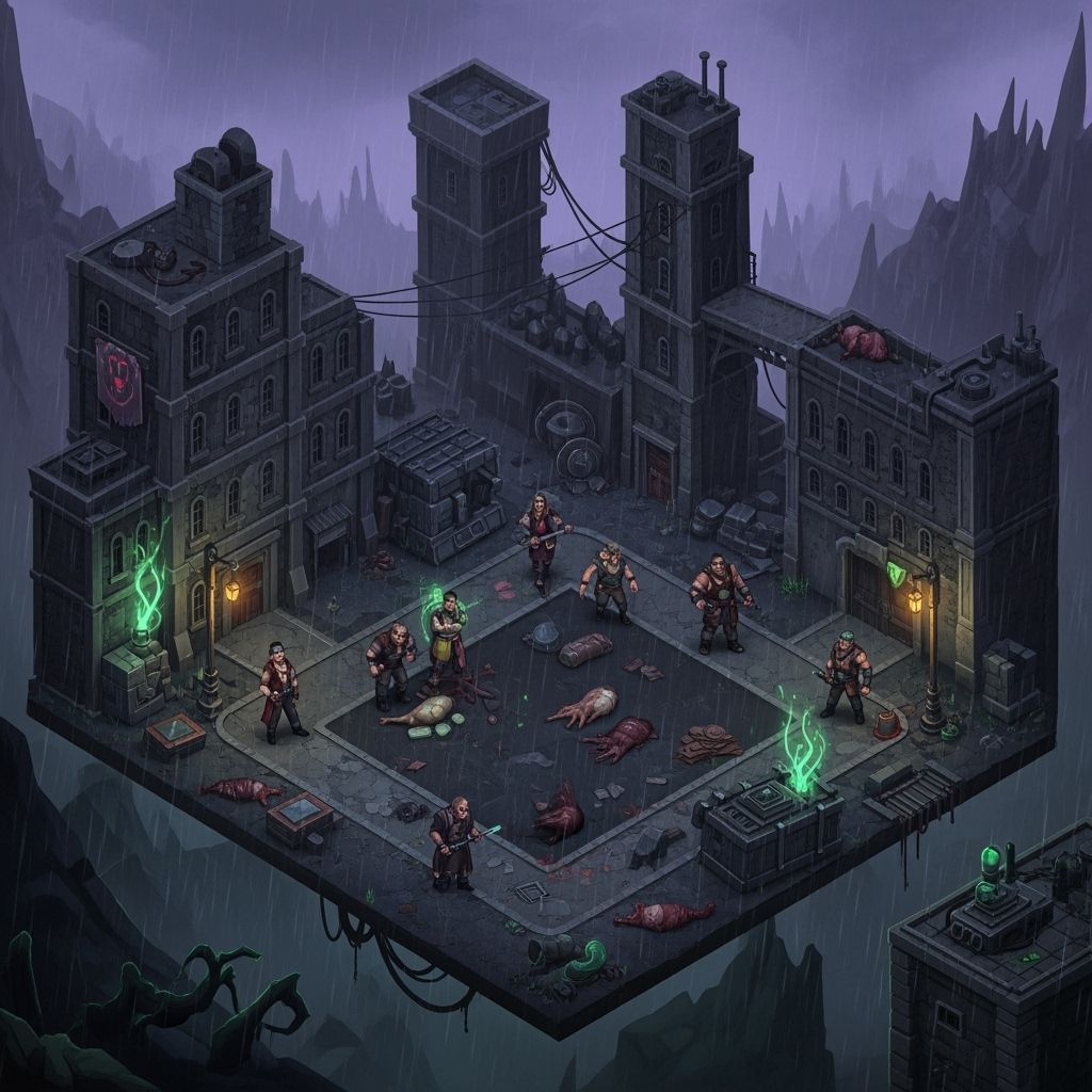 Isometric Grimdark Scene in Striking Detail