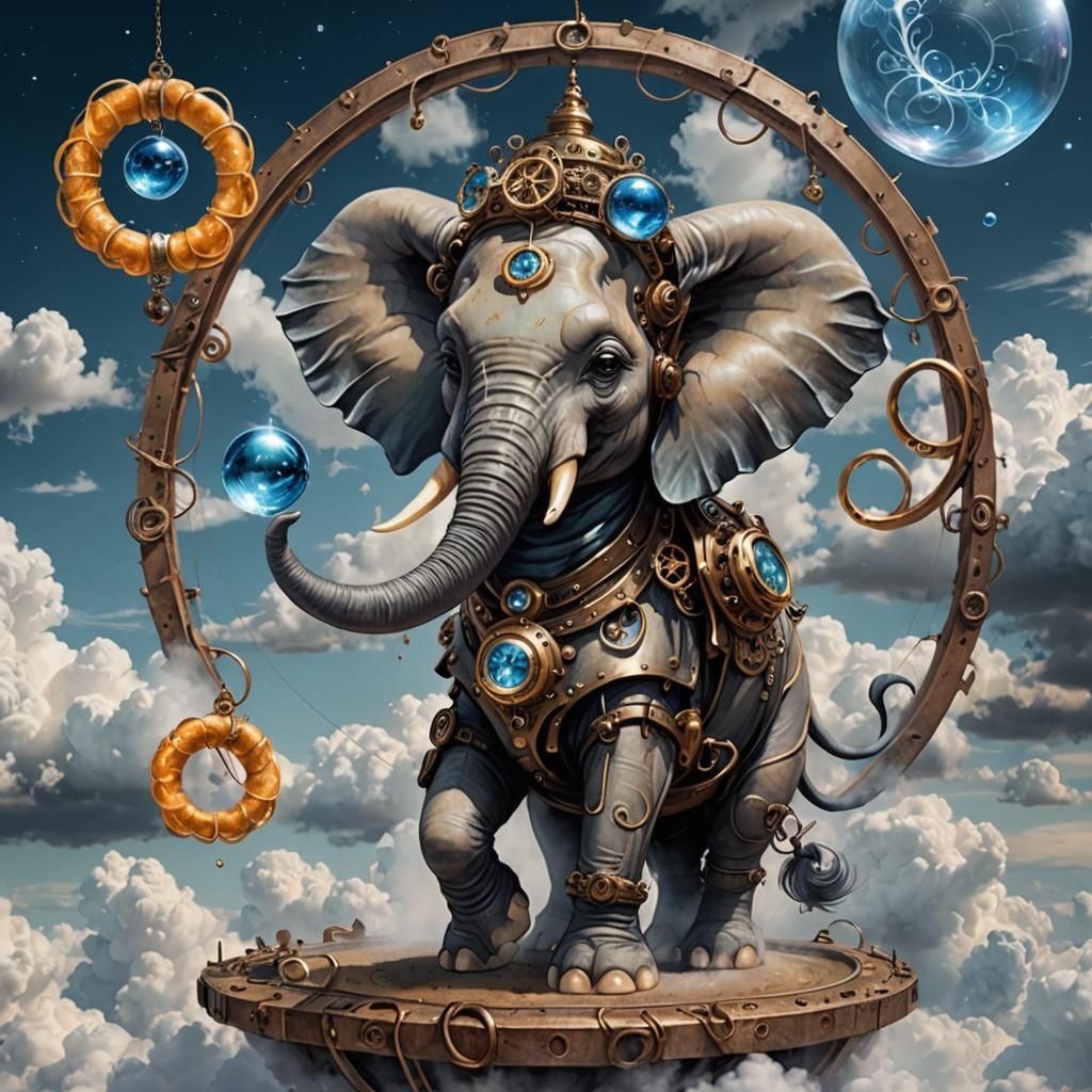 Steampunk Gothic Elephant: Spirit of the Future