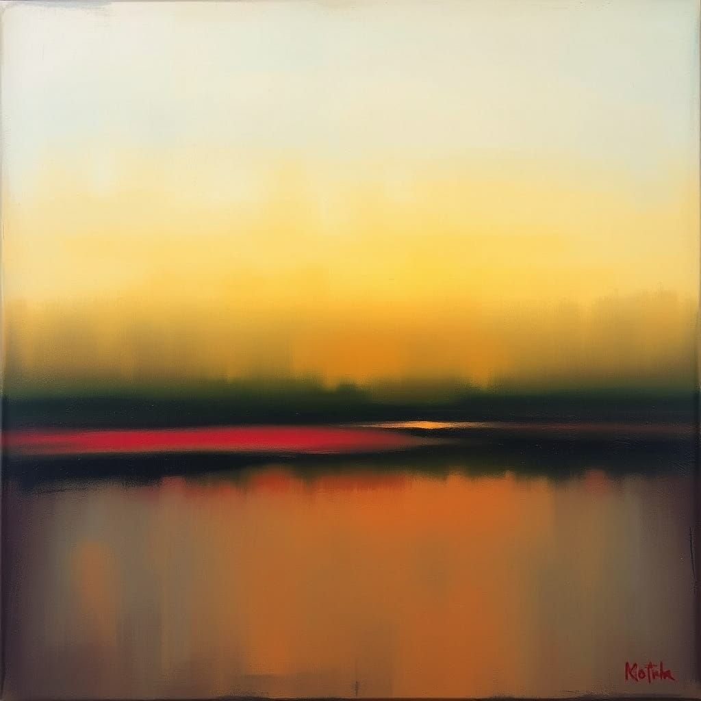 Abstract Landscape in Rothko-esque Minimalist Style