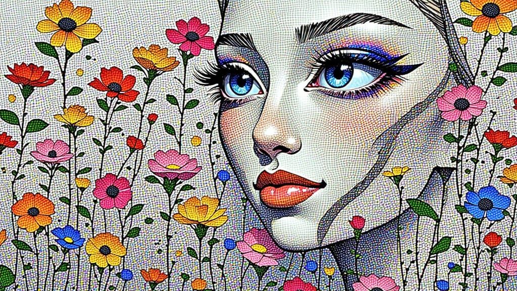 Wild Abstract Pointillism Art Piece