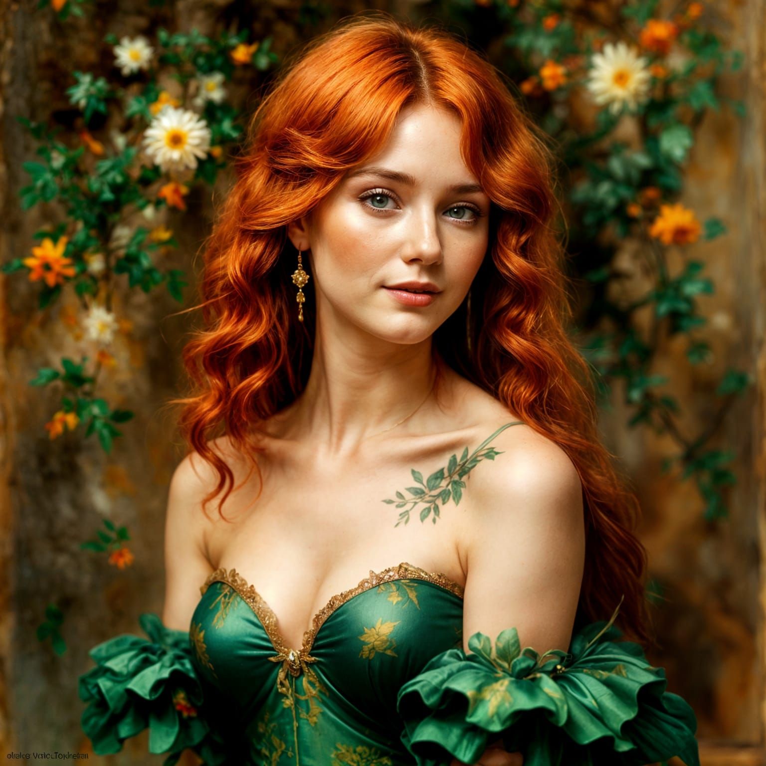 Sensual Red Headed Woman in Soft Impressionist Brushstrokes