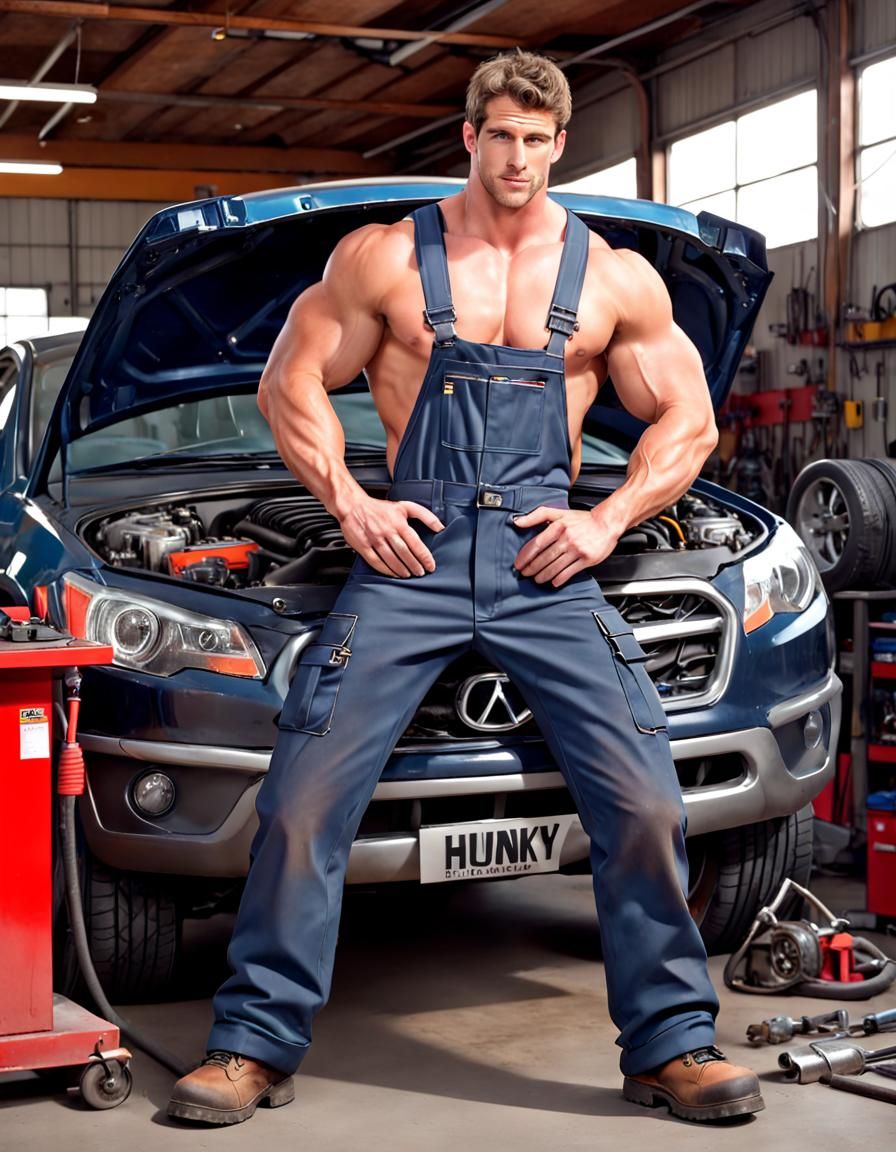 Hunky Mechanic Generated by AI