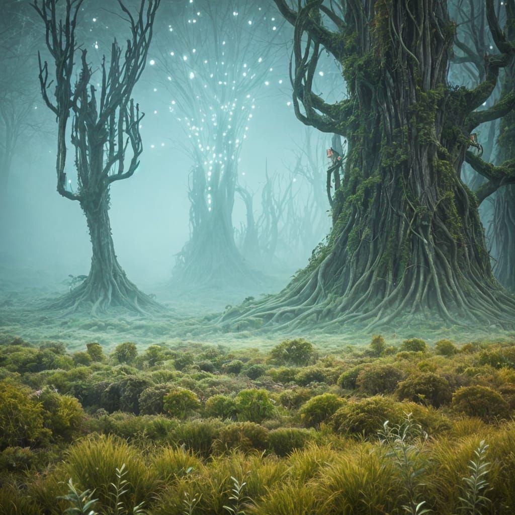 Overgrown Field of Mutated Plants