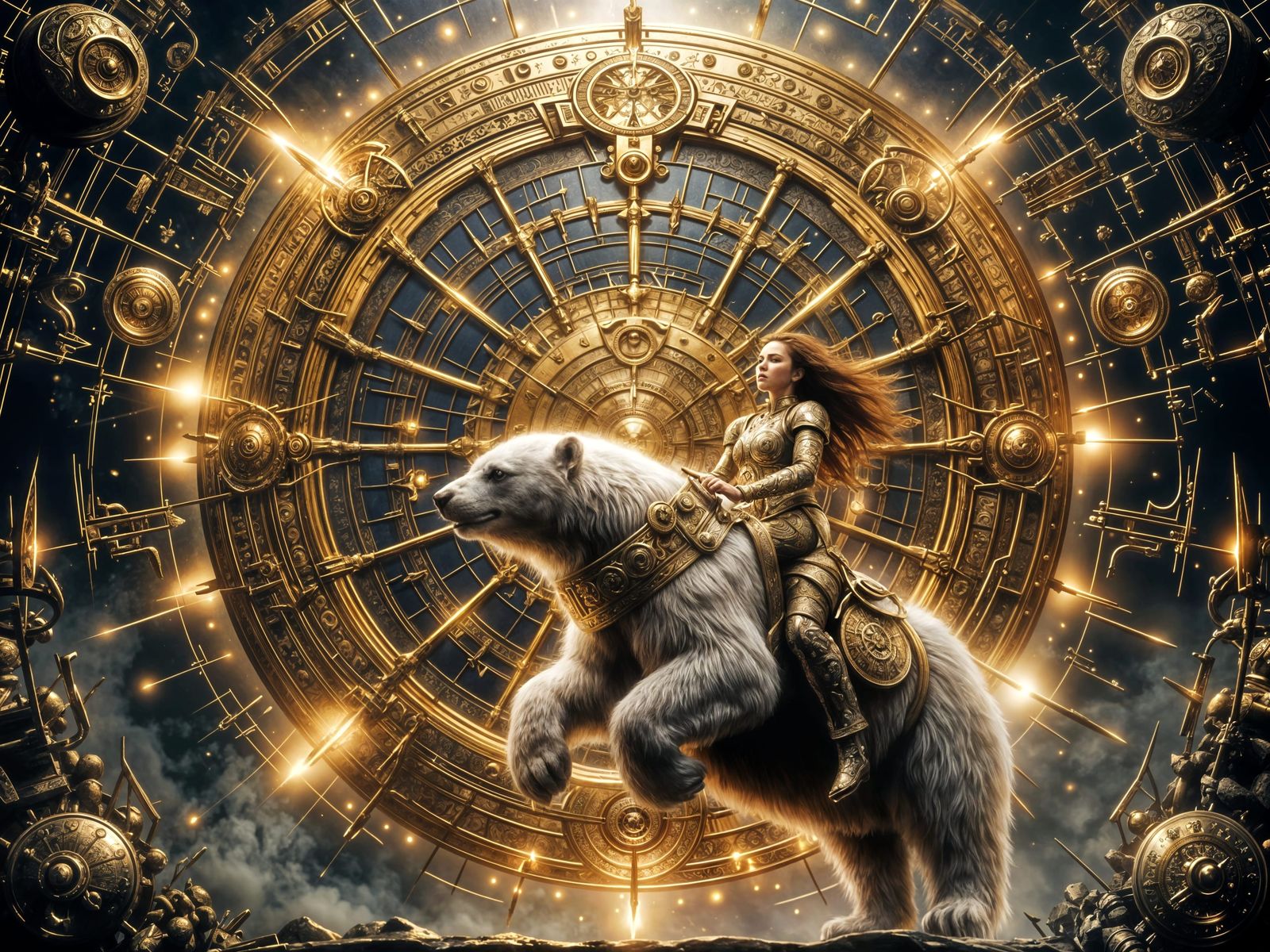 Golden Compass Alethiometer in a Mechanical Universe