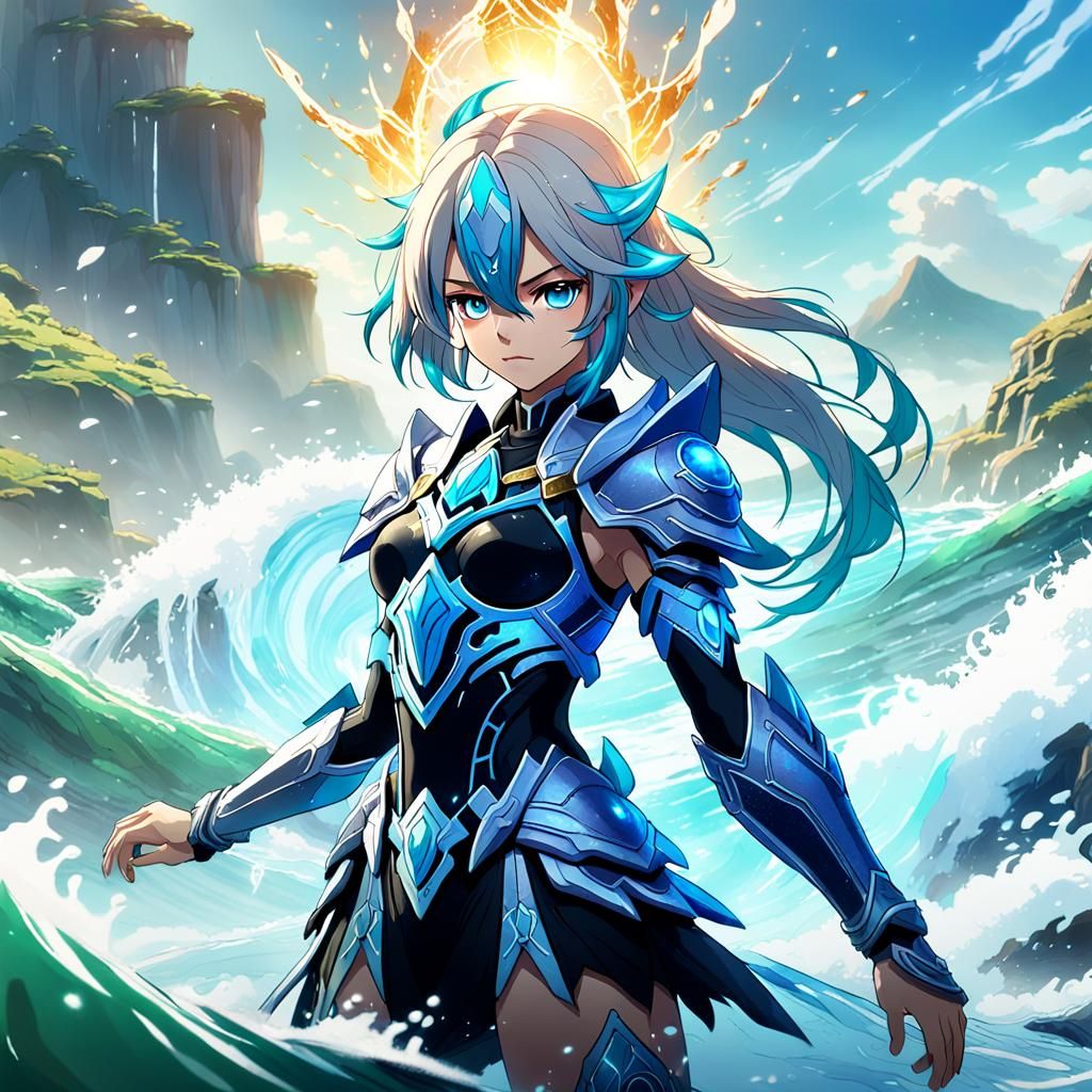 Hydro Claymore Wielder in Mystical Landscape