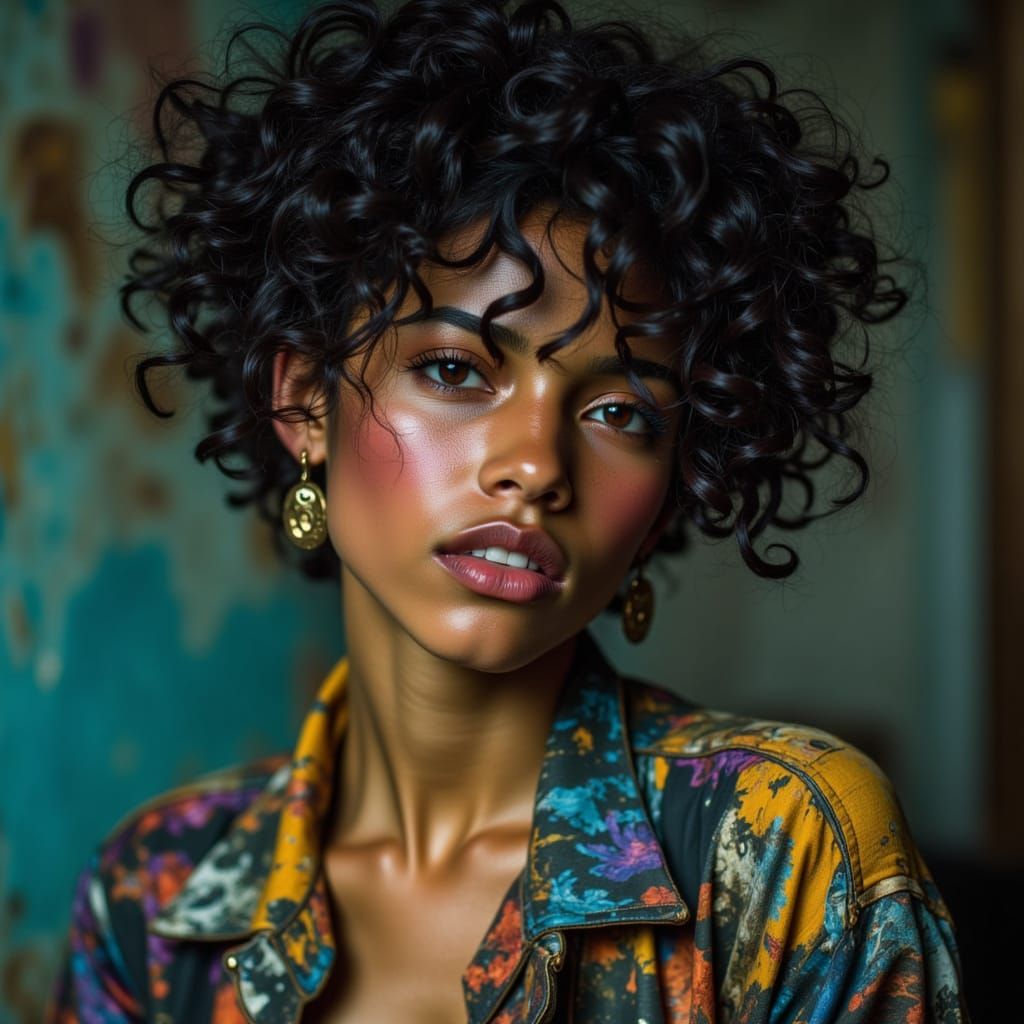 Expressive Emopunk Portrait with Bright, Contrasted Colors