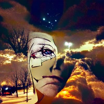 Surreal Celestial Observation of Humanity