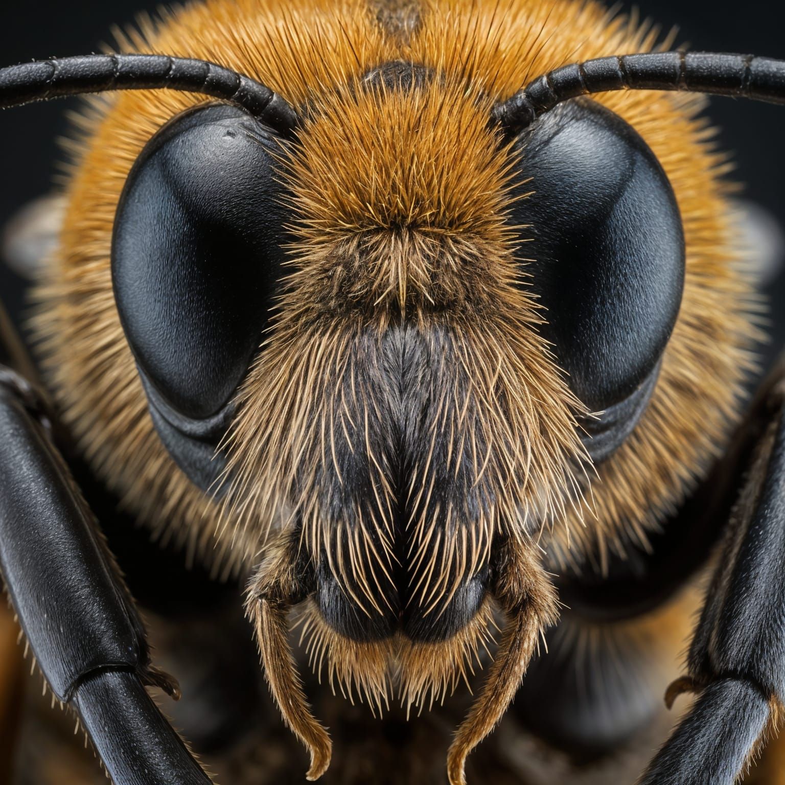 Magnified Bee in Stunning Macro Photography