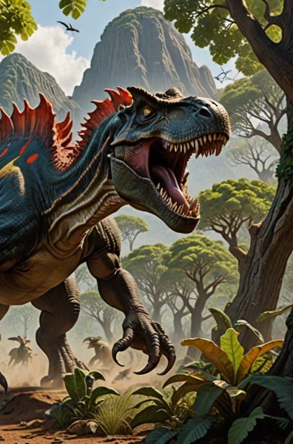 Tyrannosaur in a Titian-Style Landscape