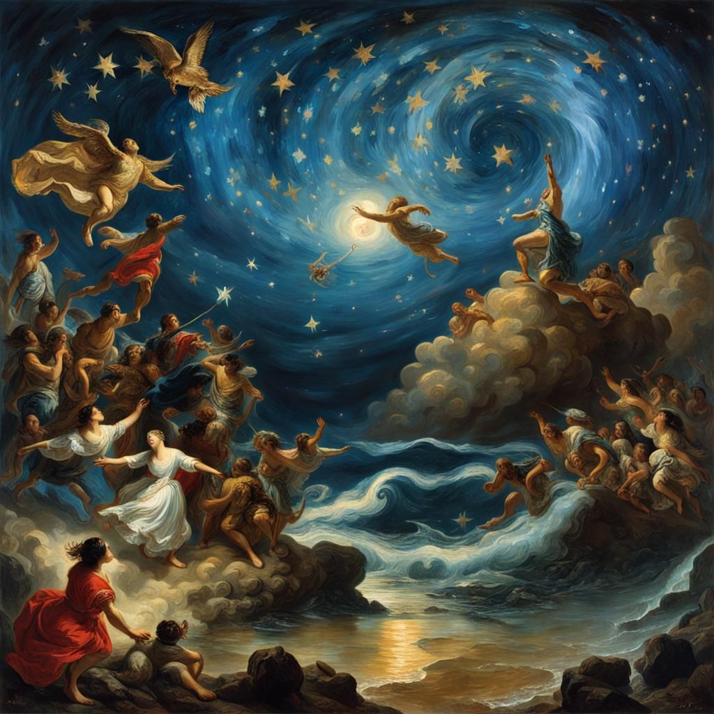 Cosmic Liberty: A Fusion of Art Styles