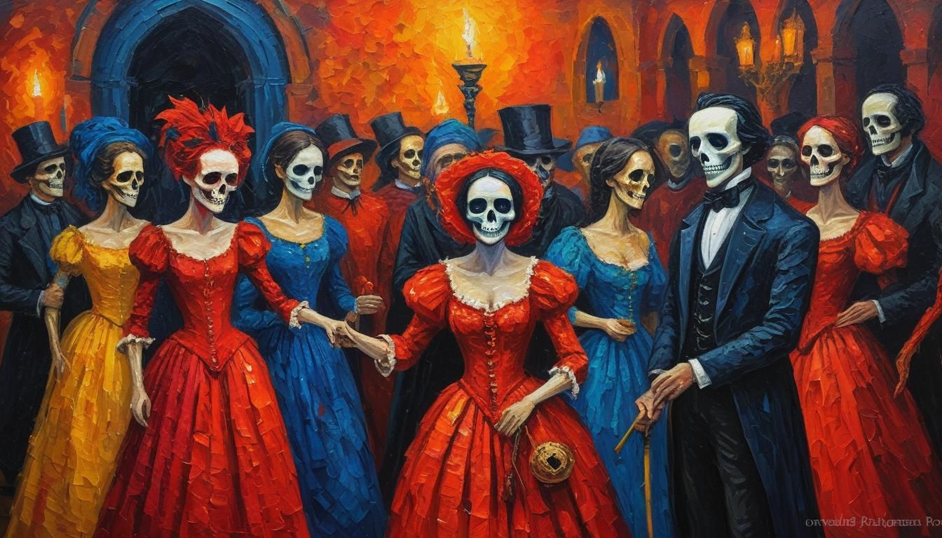 Masquerade Ball of the red death, Poe influenced, Medieval f...