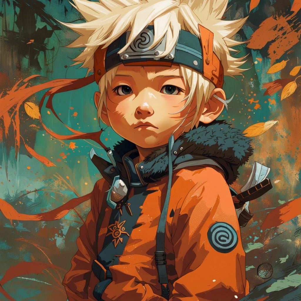 Portrait of an adorable mini Naruto