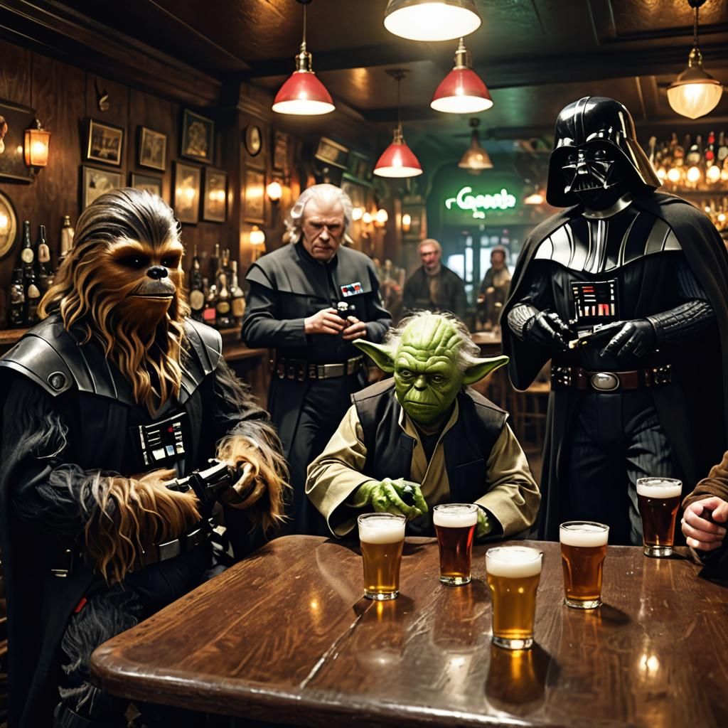Star Wars Characters Celebrate in Irish Pub