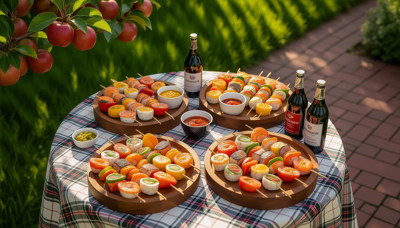 Bird's-Eye View of Grilled Seafood Feast
