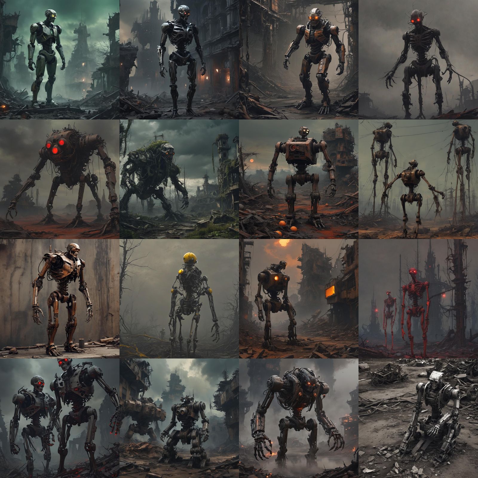 Machine Apocalypse in Dark Art Style