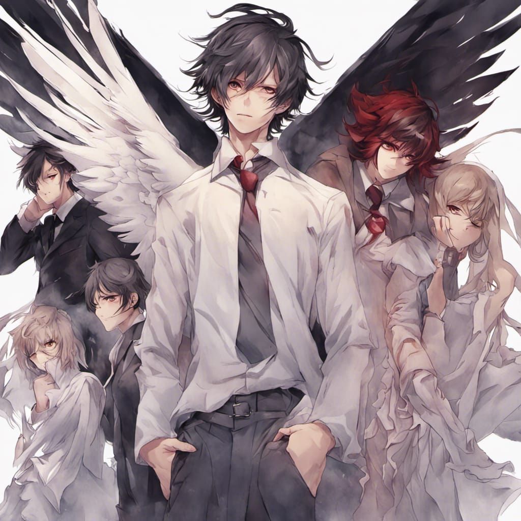 Anime-Style Fallen Angel Inspired by Japanese Manga