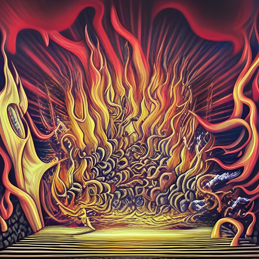 Surreal Spontaneous Human Combustion Artwork