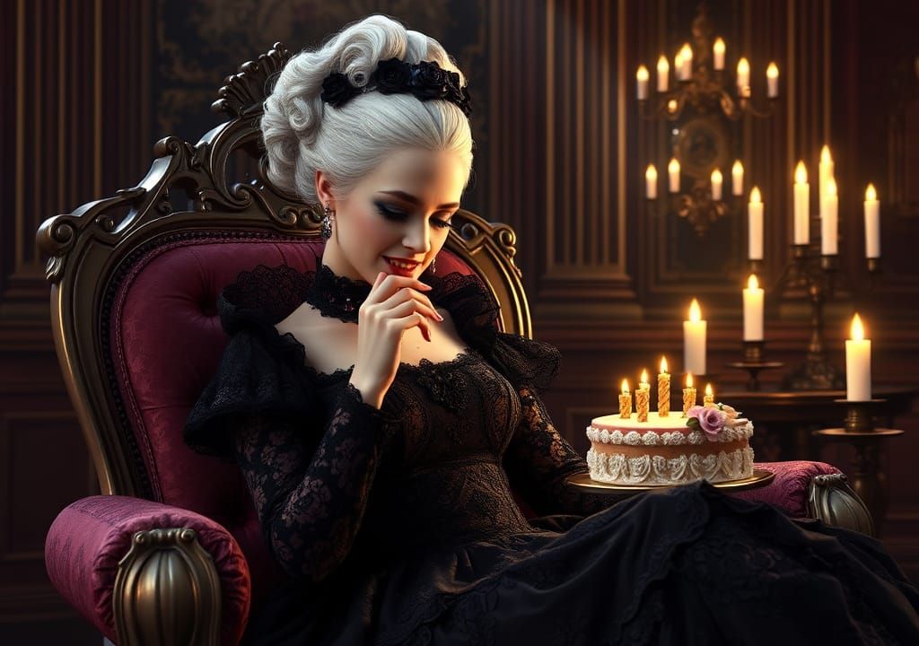 Gothic Marie Antoinette in Opulent Dark Fantasy