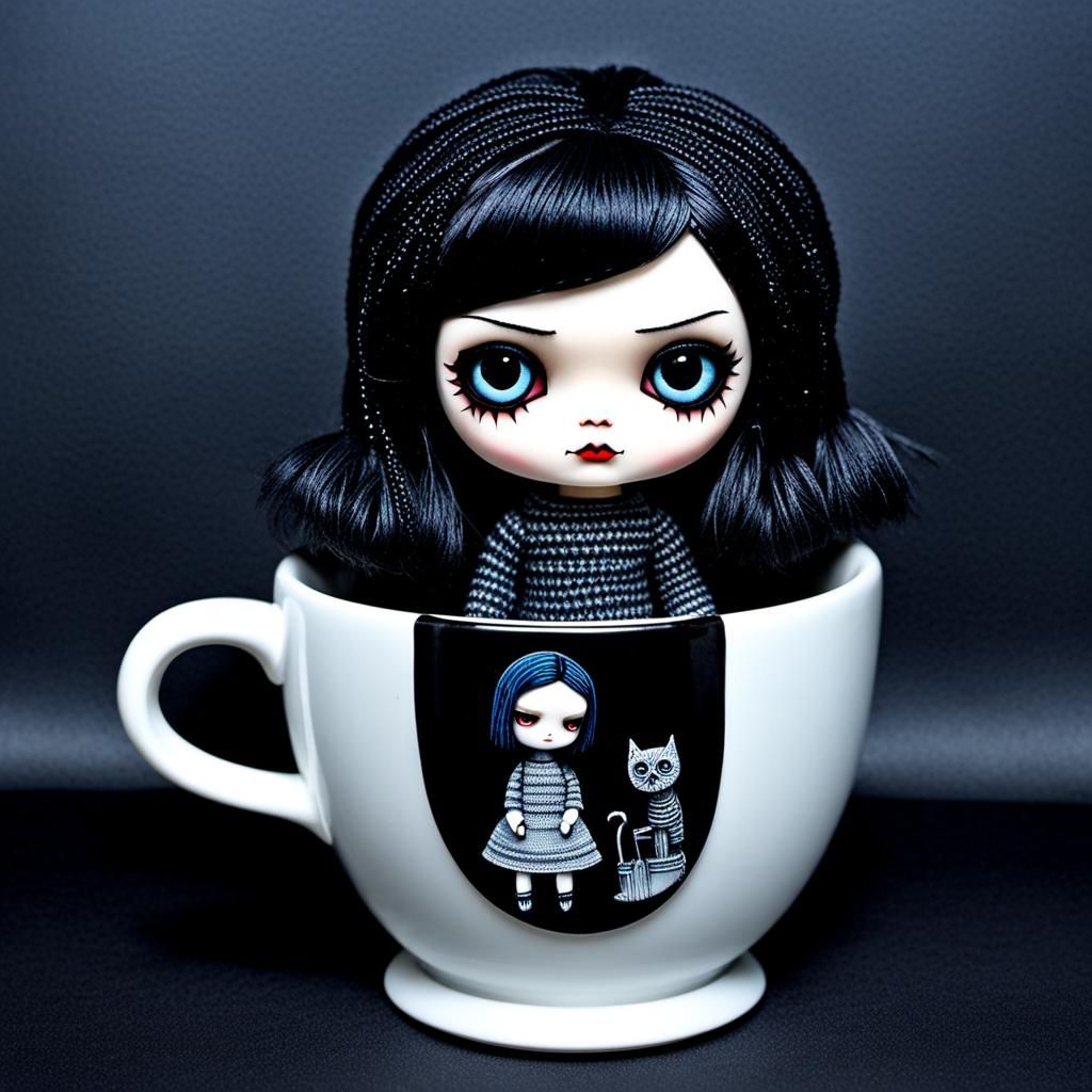 Grumpy Ms Ing emo goth doll