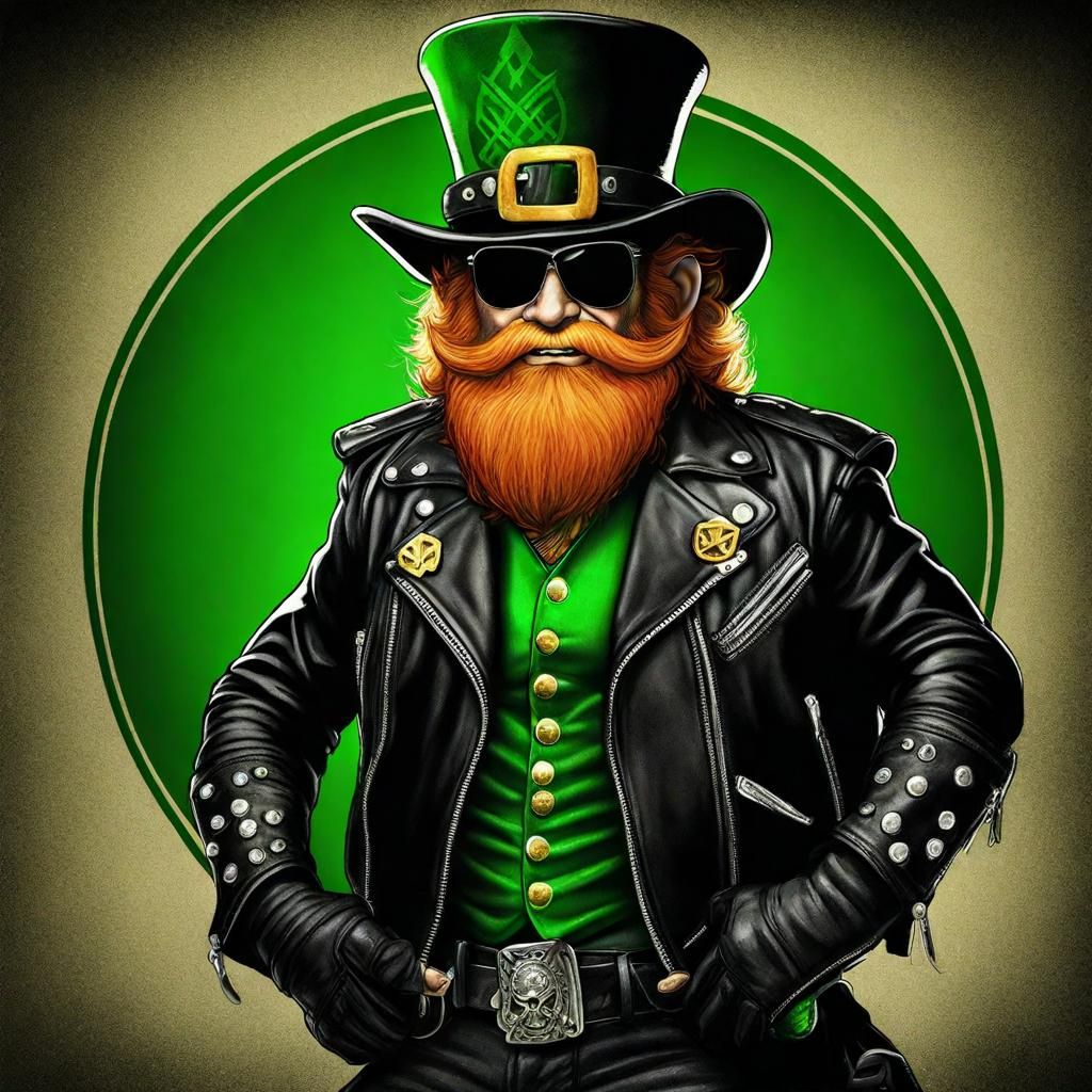 Badass Biker Leprechaun Image
