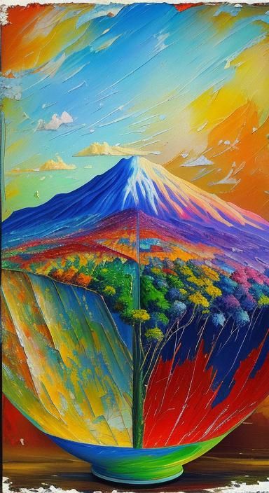 Double Exposure Climate Scene in Anime Style