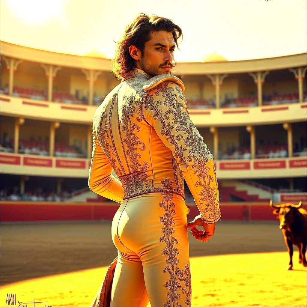 Handsome Matador in Elegant Arena Attire