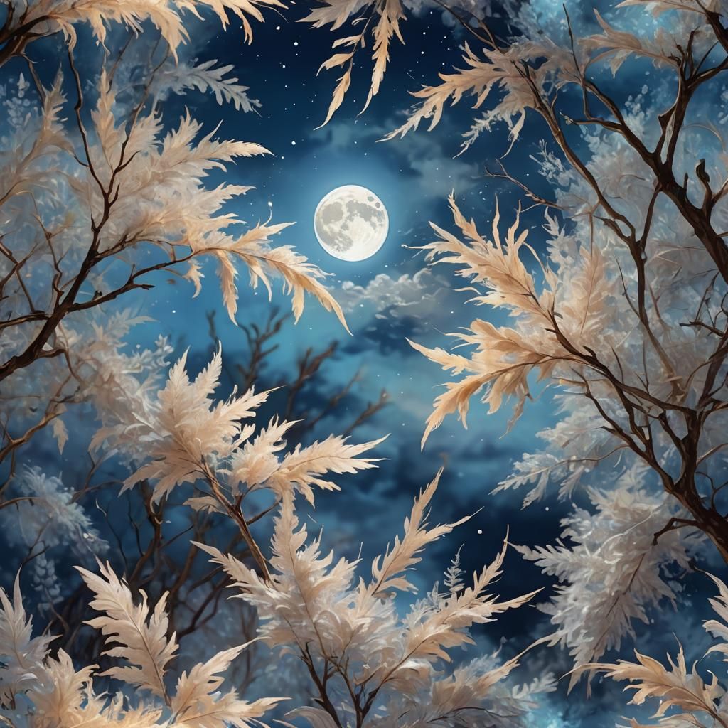 Fantasy World Under Blue Sky as Art Nouveau