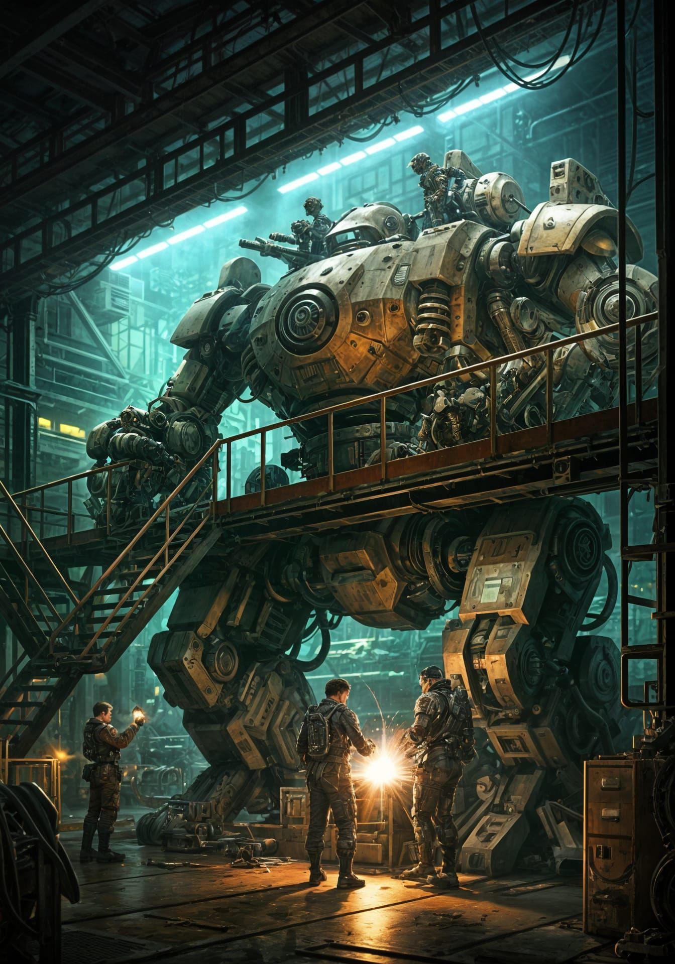 Mecha Battle Robot Calibration & Service Hangar