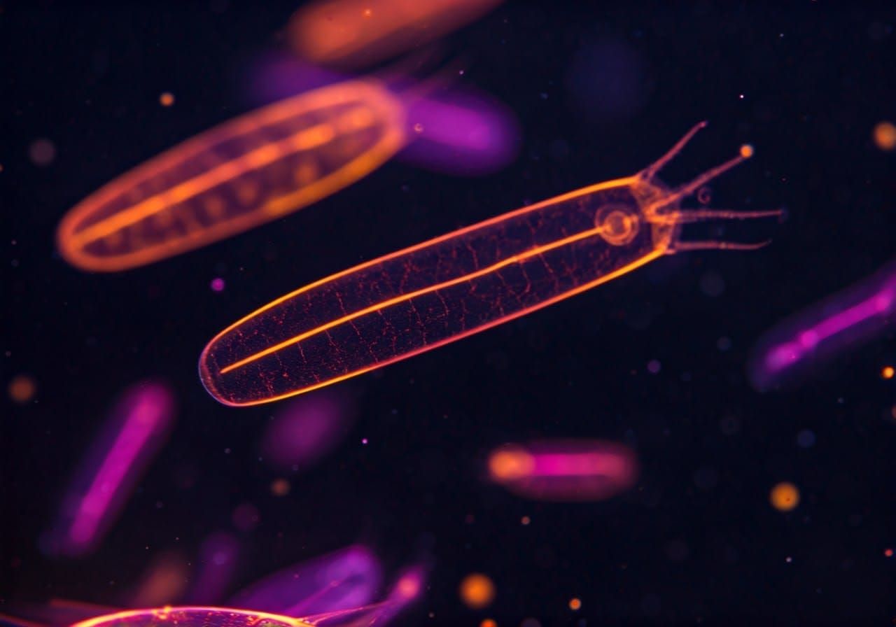 Iridescent Plankton Bloom in the Deep Sea