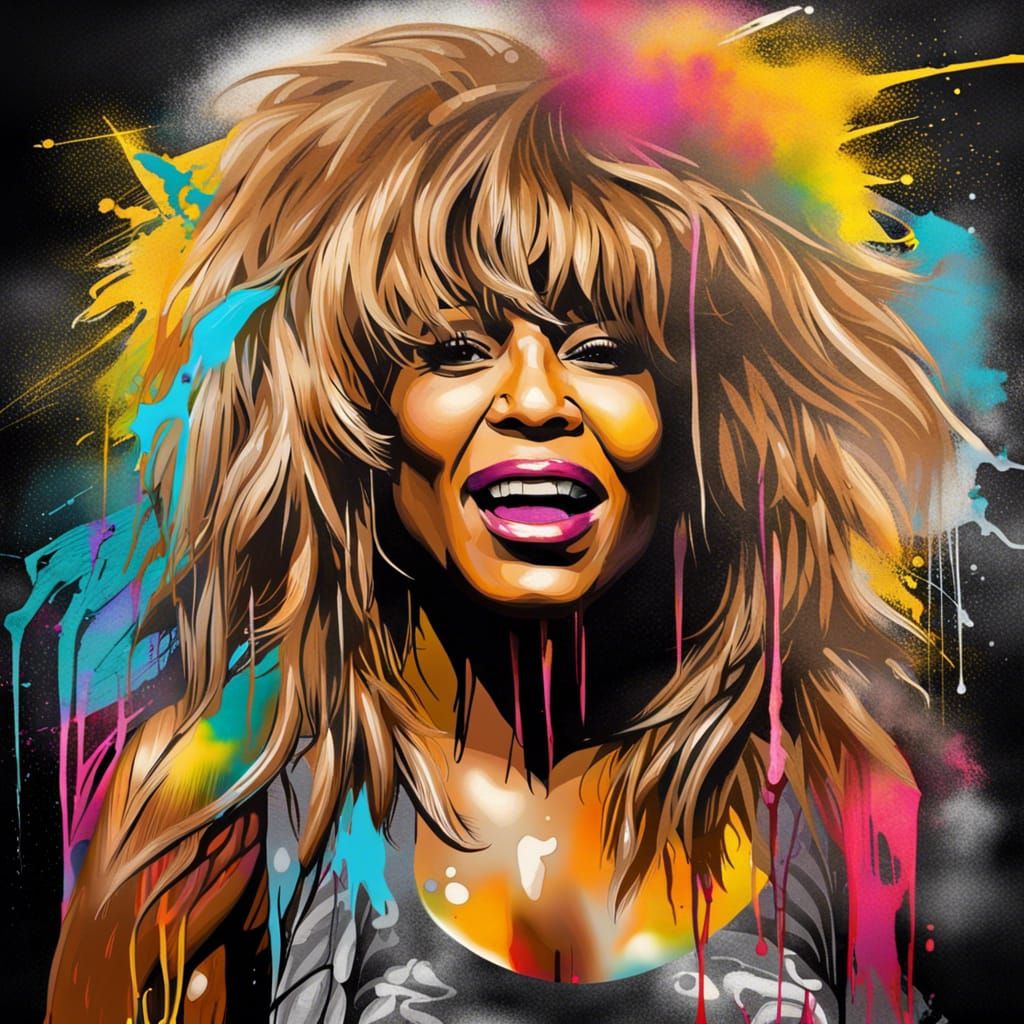 Tina Turner Graffiti Art Portrait