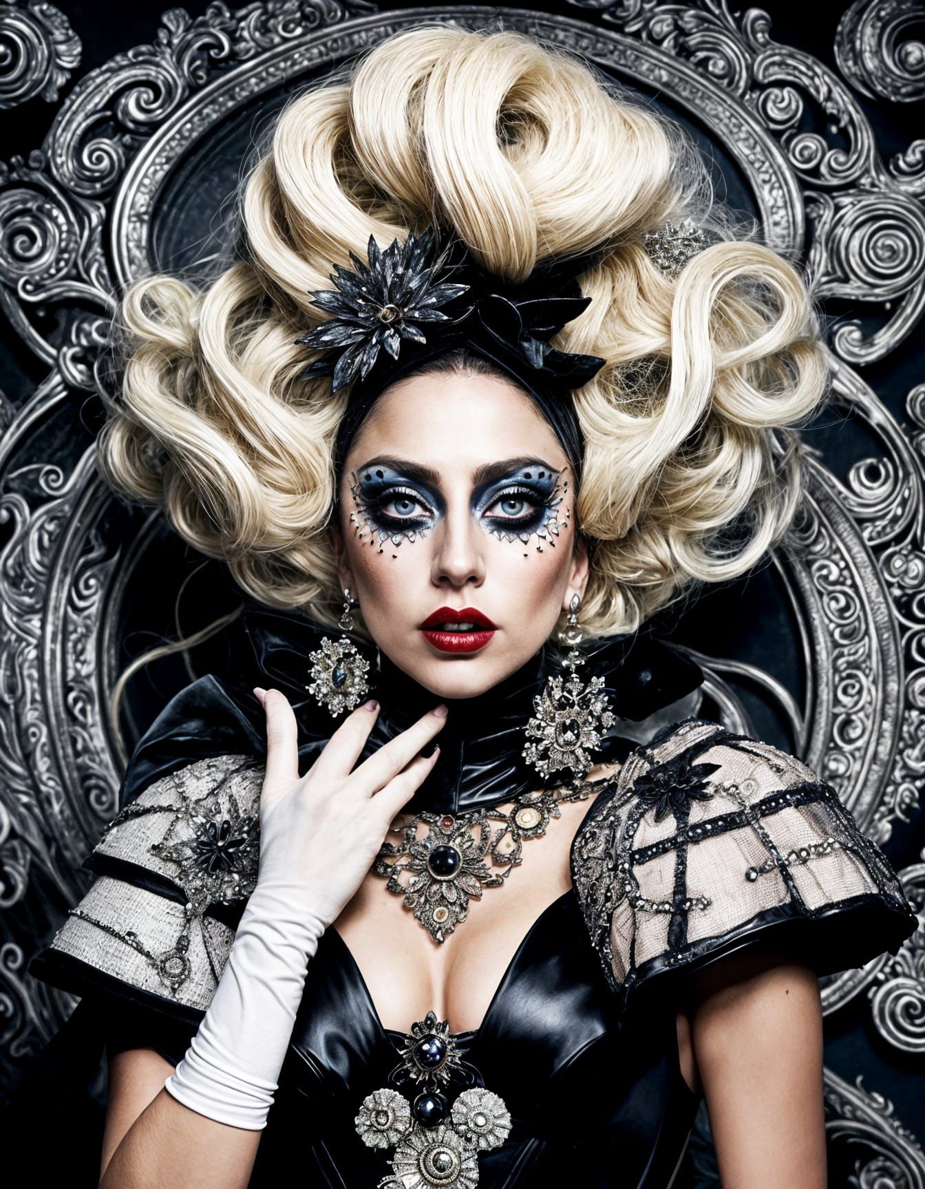 Dark Whimsy Pop Star in Vintage Glamour