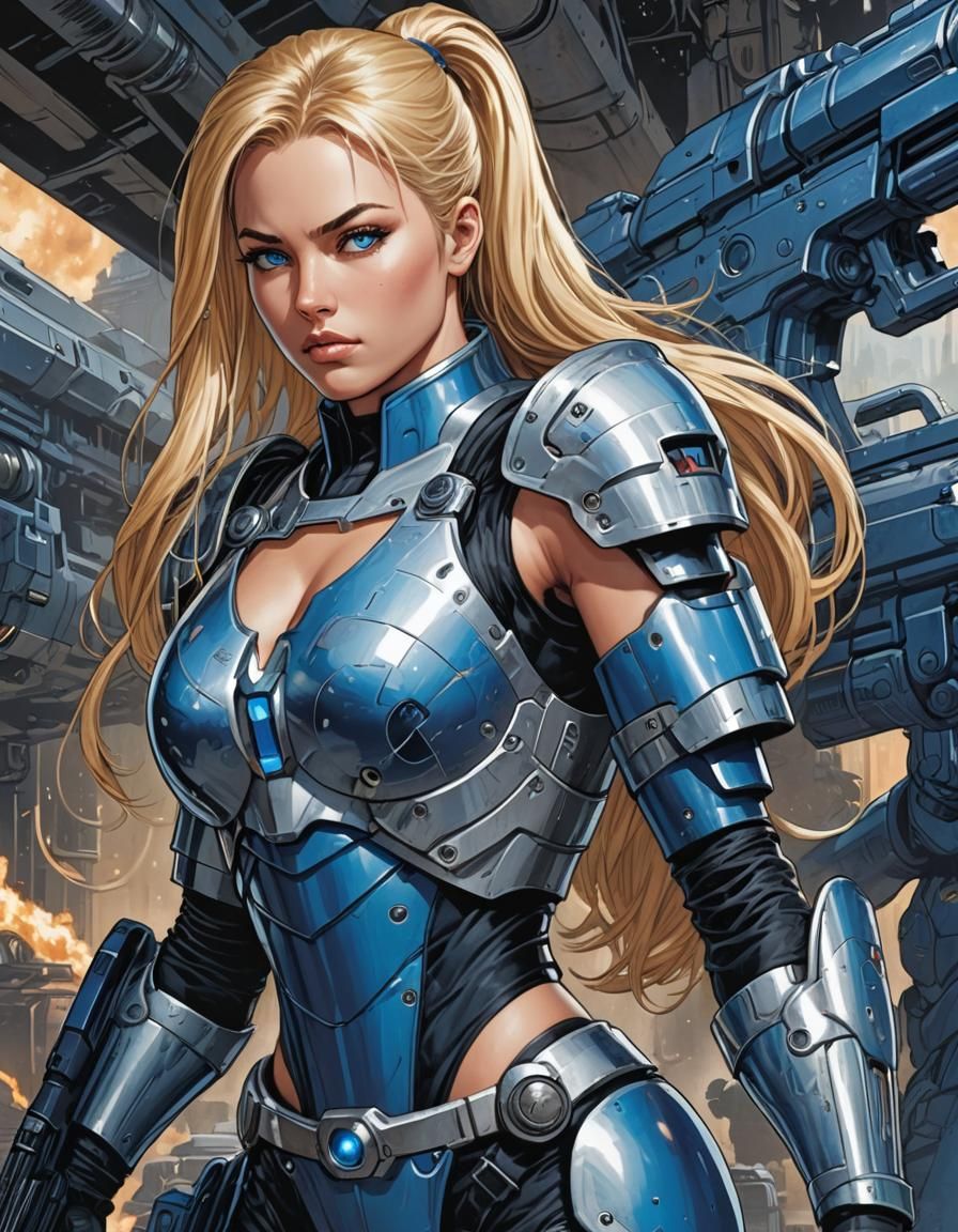Blue Power Armor Girl