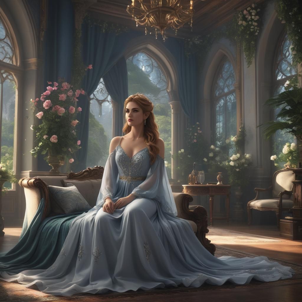 Feyre in Spring Court: A Fantastical Matte Painting
