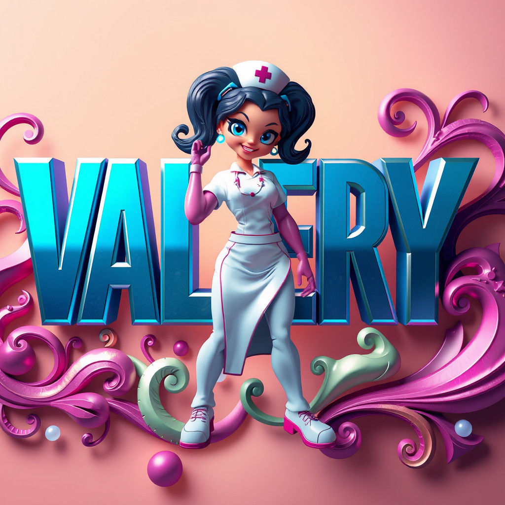 VALERY 3D Letters with Marvel Nurse, Ash Thorp Style