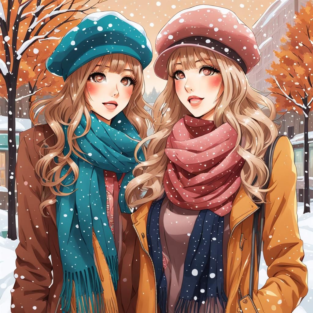 Gyaru Girls in Snow: Y2K Autumn Fashion