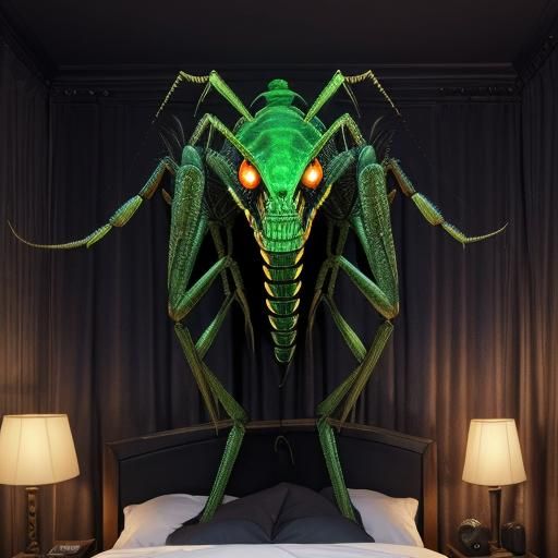 Eldritch Sleep Paralysis Demon in a Cinematic Nightmare