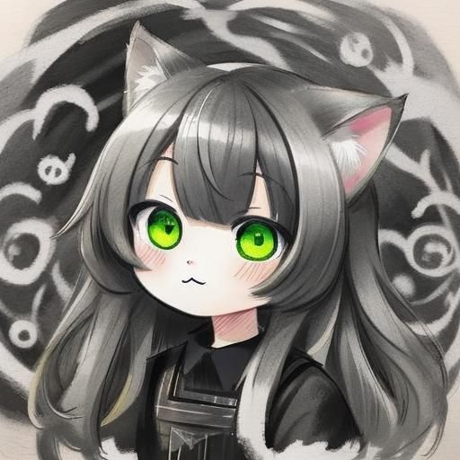 Girl with Cat Ears: Detailed Matte Painting