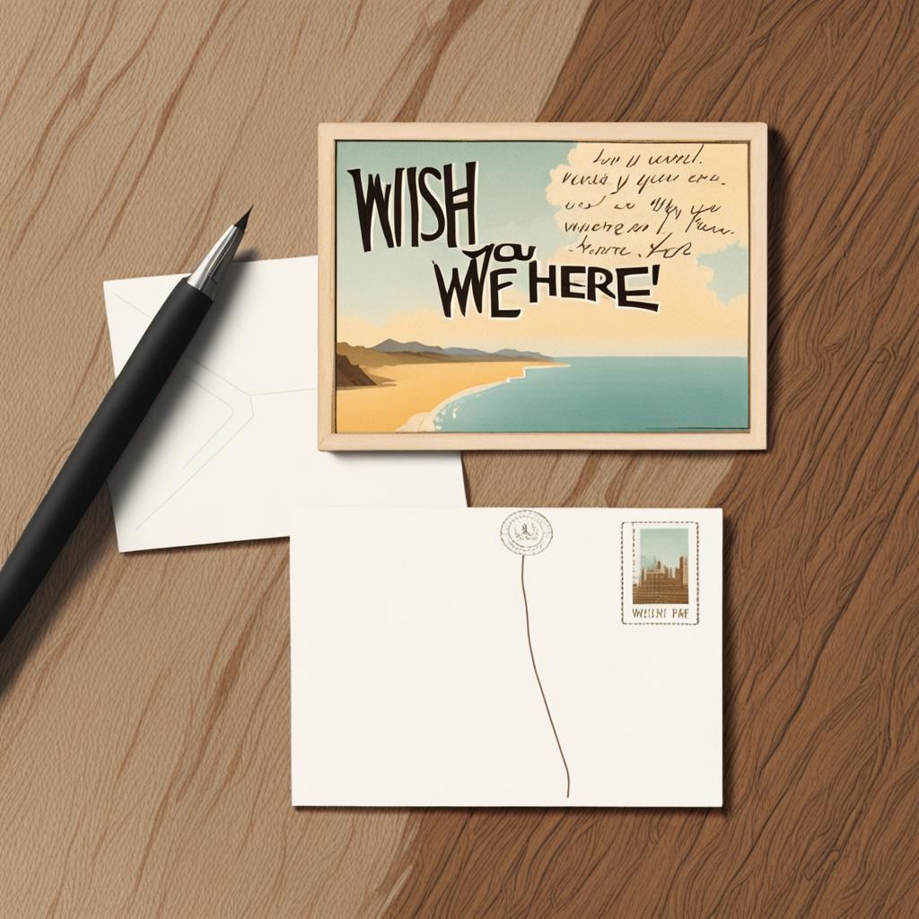 Wish You Were Here Text Postcard