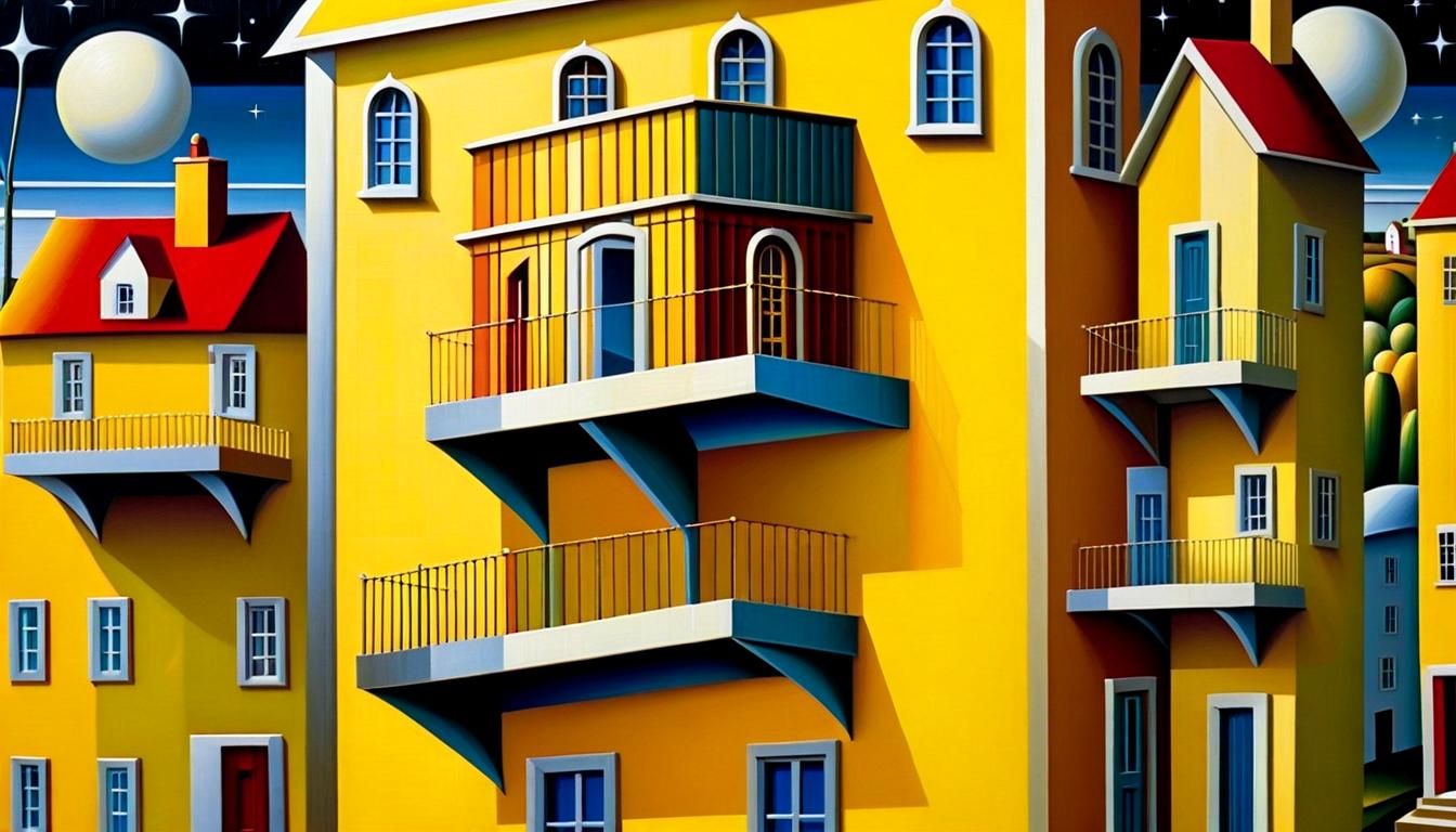 A Yellow Cubism House