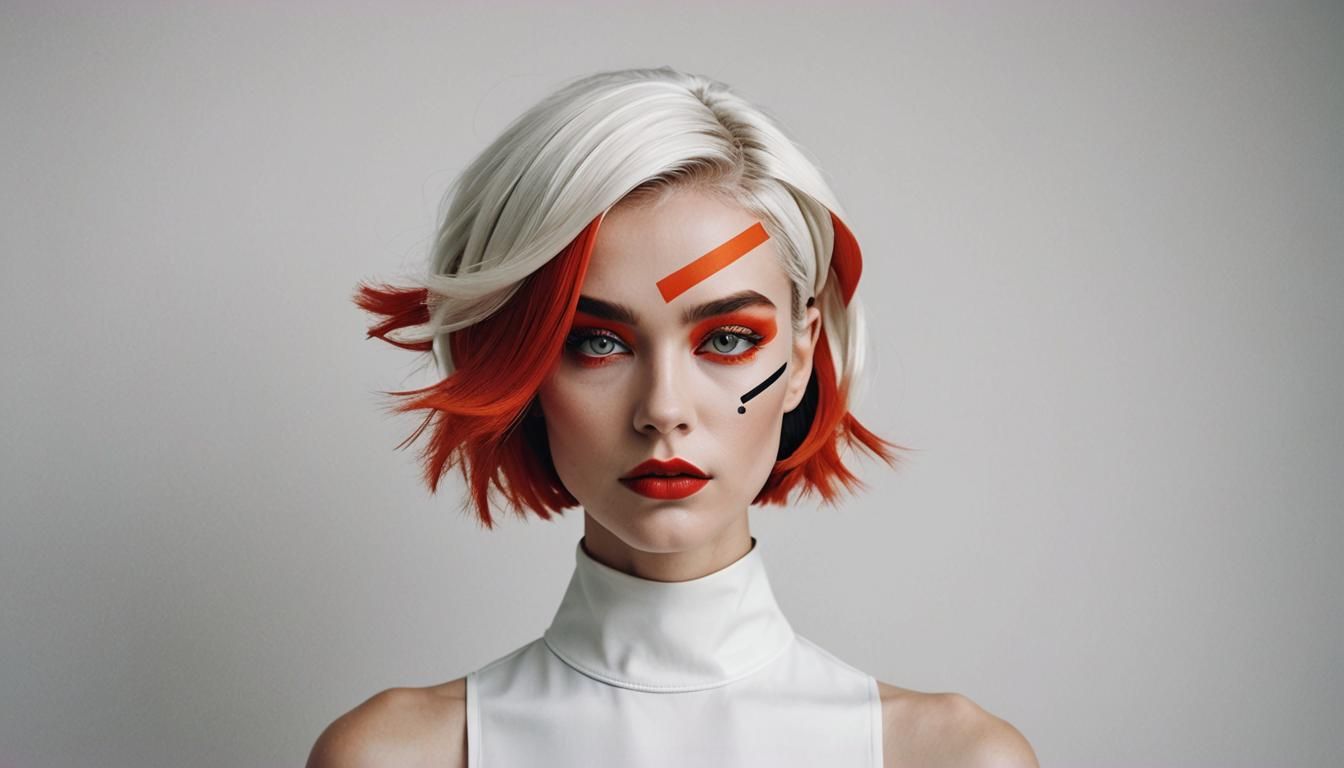 Geometric Makeup Portrait in Editorial Style