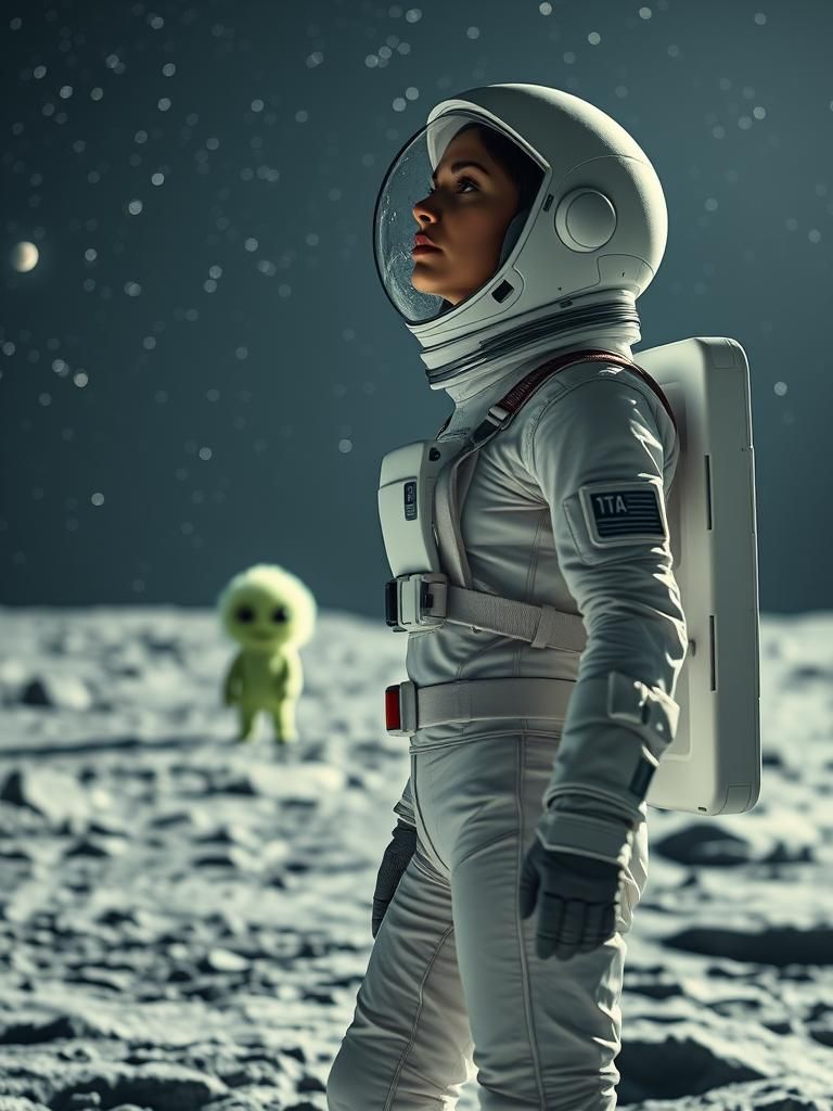 Astronaut's Lunar Photobomb: Sci-Fi Surprise